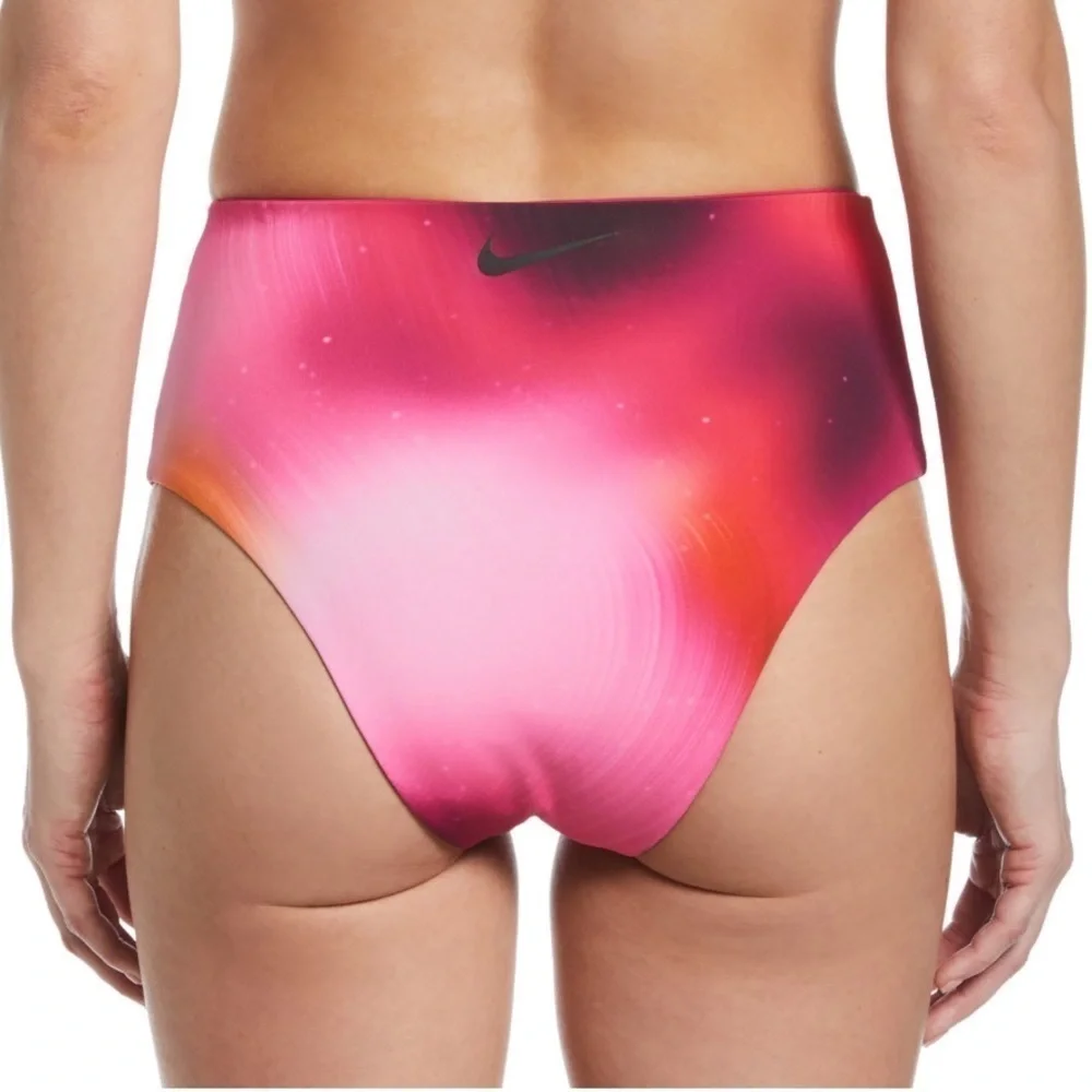 NWT Nike Reversible Pink High Waisted Cheeky Swim Bikini Bottom